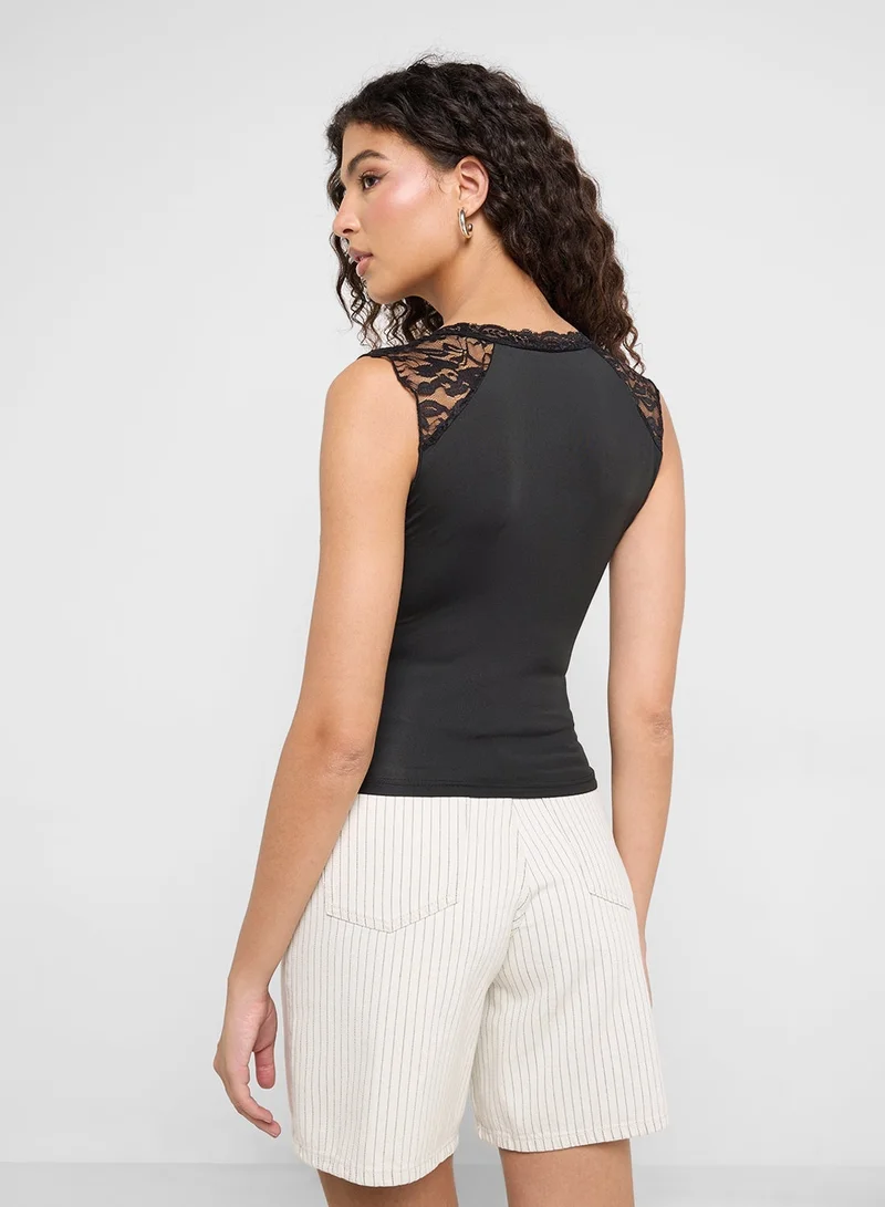 Ginger Lace Bow Detail Top